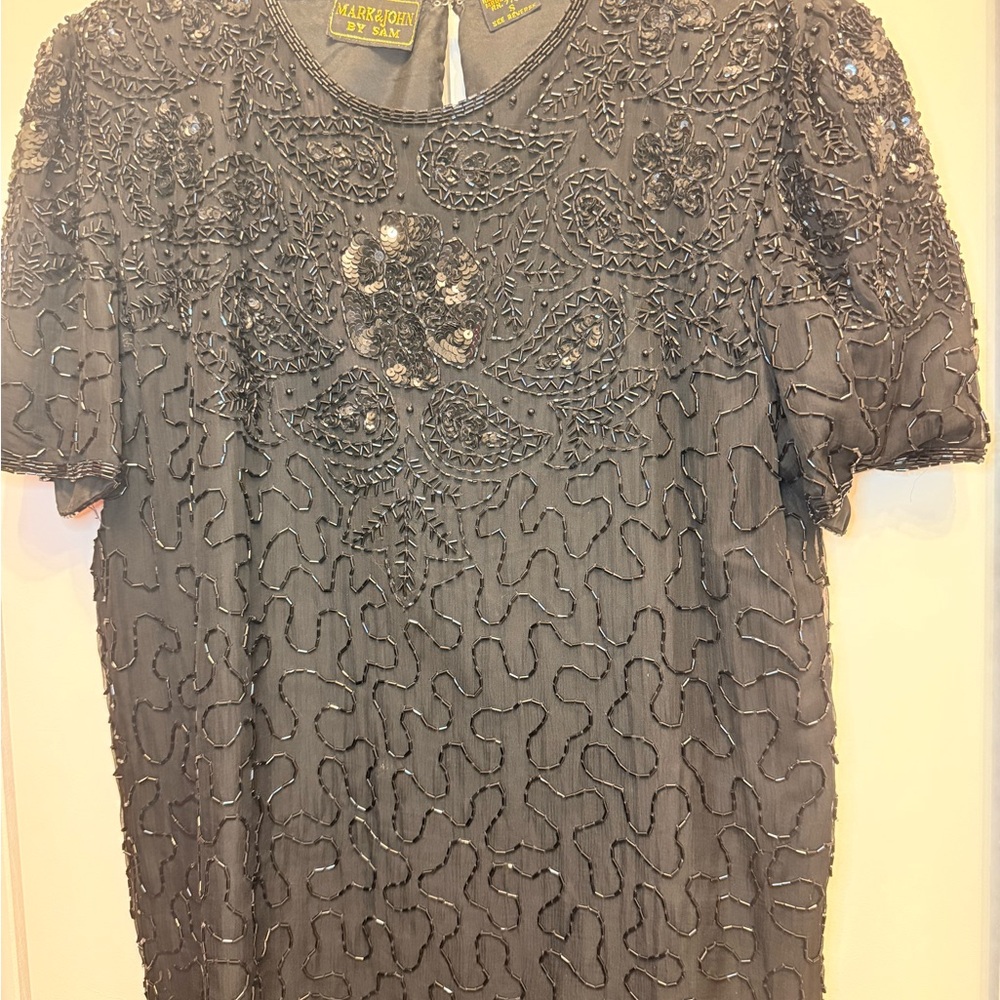 Mark & John By Sam Black Embroidered Blouse